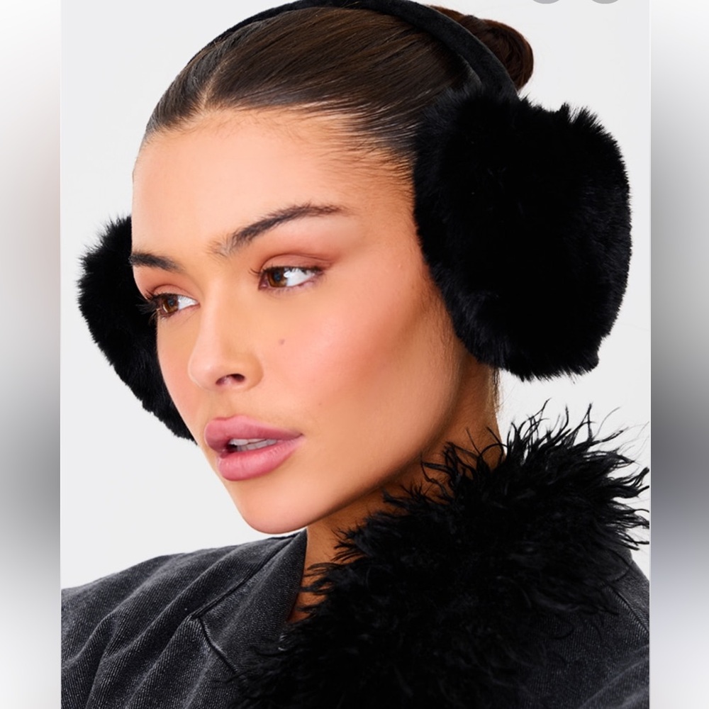 ShopEvelynne Black Faux Fur Earmuffs